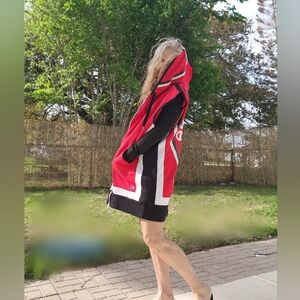 Champion Women Men's Red and Black Hooded Vest Size Small Med 82% Cotton Dress